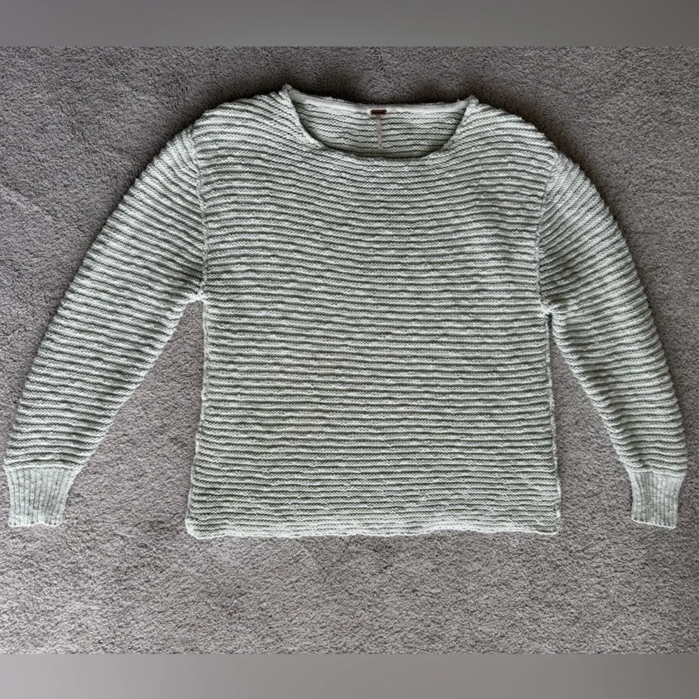 Free People Menace Solid Tunic Sweater Oversized Slouchy Mint Green Size Medium
